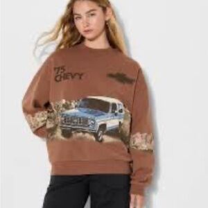 Chevy bronco size XXs sweatshirt nwt measures 24 pit 23 down crop